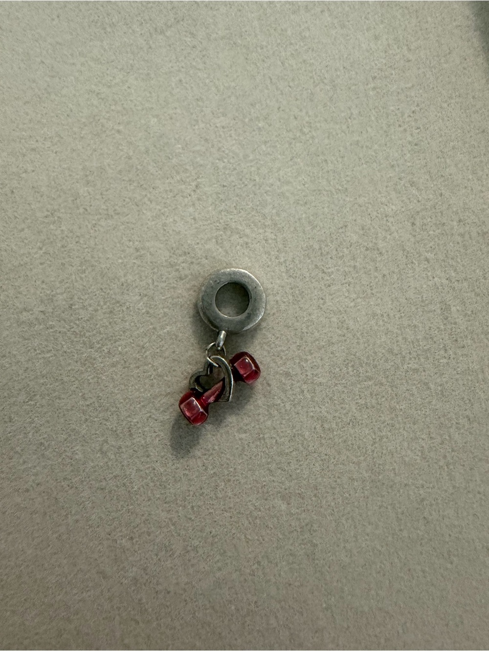 Dumbbell heart Charm fits Pandora